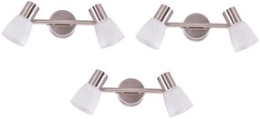 SE 130-C2 (x3) Softy Packet Nickel mat adjustable spotlight with opal glass+