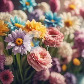 Intra Συλλεκτικό Ξύλινο Παζλ Plywood 4mm - Πολύχρωμο βάζο με μαργαρίτες, τριαντάφυλλα και γαρύφαλλα Σε Ξύλινο Κουτί - Διαστάσεις: 10x10 cm – 25 κομμάτια