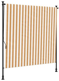 vidaXL Στόρι Ρόλερ Εξ. Χώρου Πορτοκαλί/Λευκό 150x270 εκ. Ύφασμα/Ατσάλι