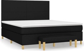 vidaXL Κρεβάτι Boxspring με Στρώμα Μαύρο 160x200 εκ. Υφασμάτινο
