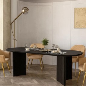 Τραπέζι Cortado Megapap χρώμα sencron black 200x90x74εκ.