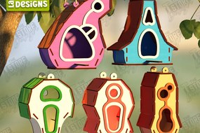Intra απο ξύλο plywood 3mm-4mm πάχος Birdhouse | Τροφοδότης πουλιών Δίασταση 15x15 cm INTRAFABR-122545302