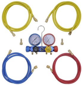 vidaXL Αντλία Κενού 100 L/min με Σετ Ελέγχου Πίεσης 4 Εξόδων σε Θήκη