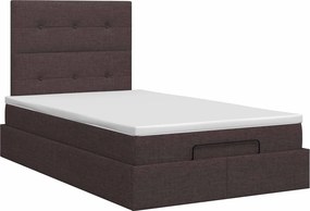 vidaXL Κρεβάτι Ottoman με στρώμα Σκούρο Καφέ 120 x 200 cm Ύφασμα