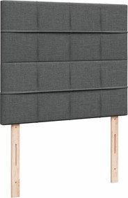 vidaXL Κρεβάτι Boxspring με Στρώμα Σκούρο Γκρι 120x190 εκ Υφασμάτινο