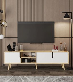 Έπιπλο Τηλεόρασης Sapphire Δρυς / Λευκό FLECOR 180x53x30
