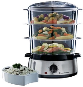 Russell Hobbs 19270-56 Ατμομάγειρας 800W με 3 Επίπεδα Μαγειρέματος 9lt Inox
