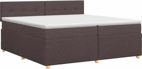vidaXL Κρεβάτι box spring με στρώμα Σκούρο Καφέ 200 x 200 cm Ύφασμα