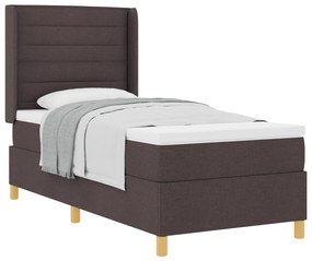 vidaXL Κρεβάτι Box Spring με Στρώμα Σκούρο Καφέ 80x200 cm Ύφασμα