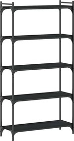vidaXL Βιβλιοθήκη 5 Επιπέδων Μαύρη 80x30x154 εκ. Επεξεργασμένο Ξύλο