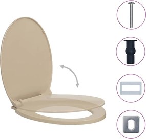 vidaXL Κάλυμμα Λεκάνης με Soft Close &amp;amp; Quick Release Οβάλ Μπεζ