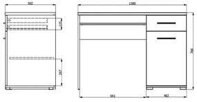 Γραφείο Tales Sonoma - Μαύρο 108x50x76,5 εκ.