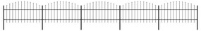 vidaXL Κάγκελα Περίφραξης με Λόγχες Μαύρα (1-1,25) x 8,5 μ. Ατσάλινα