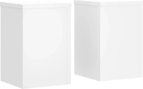 vidaXL Βάσεις Φυτών 2 τεμ. Λευκές 25x25x35 εκ. από Επεξεργασμένο Ξύλο