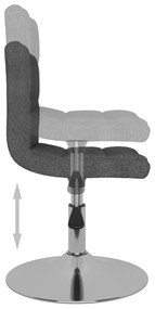 vidaXL Καρέκλες Τραπεζαρίας Περιστρεφόμενες 4 τεμ Σκ. Γκρι Υφασμάτινες