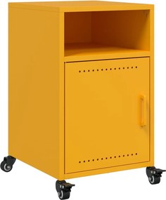 vidaXL Κομοδίνο Μουσταρδί 36x39x59 εκ. από Χάλυβα