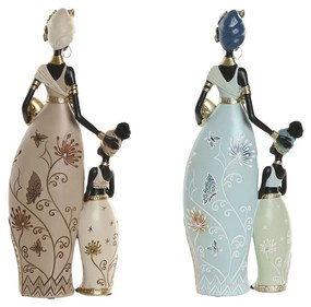 Διακοσμητική Φιγούρα Home ESPRIT Πράσινο Μπεζ Αφρικάνα (x2)