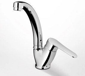 Eurorama Viva Chrome Μπαταρία Νιπτήρος με Πλαϊνό Λεβιέ, Περιστρεφόμενο Ρουξούνι &amp; Aυτόματη Βαλβίδα 143333-100