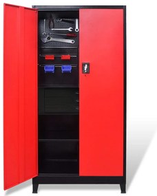 vidaXL Ντουλάπα Εργαλείων με Εργαλ. Μαύρη/Κόκκινη 90x40x180εκ Ατσάλ.