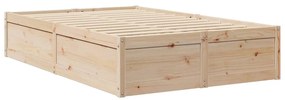 vidaXL Σκελετός Κρεβατιού Χωρίς Στρώμα 135x190 εκ Μασίφ Ξύλο Πεύκου