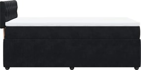 vidaXL Κρεβάτι Boxspring με Στρώμα Μαύρο 90x190 εκ. Βελούδινο