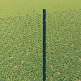 vidaXL Εξωτερική εξάγωνη περίφραξη με στήλη 10 x 1,6 m Πράσινο Δίχτυ