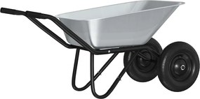 vidaXL Τροχόσπιτο Ασημί και Μαύρο 137 x 60 x 65,5 εκ Ατσάλι