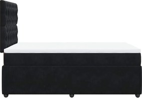 vidaXL Κρεβάτι Boxspring με Στρώμα Μαύρο 120x190 εκ. Βελούδινο