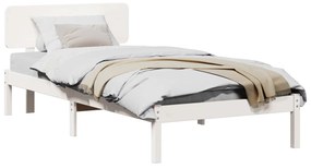 VidaXL Σκελετός Κρεβατιού Λευκό 75 x 190 cm Στερεά ξυλεία πεύκου