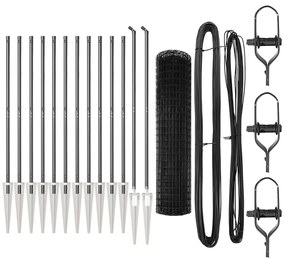 vidaXL Φράχτης με Στήλες. Γκρι 1.2 x 25 m Ατσάλι