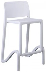 GIANO Σκαμπό BAR με Πλάτη, PP-UV Άσπρο, Στοιβαζόμενο, Ύψος Καθίσματος 75cm Ε390,1