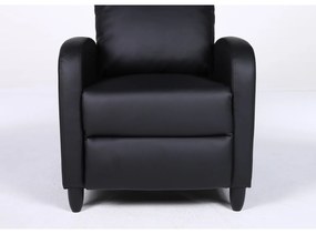 Πολυθρόνα Ανακλινόμενη ArteLibre ATRIA Μαύρο PU 67.5x90x104cm