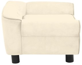 vidaXL Καναπές - Κρεβάτι Σκύλου Κρεμ 72 x 45 x 30 εκ. Βελουτέ