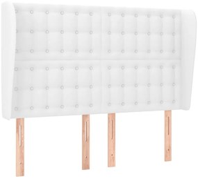 vidaXL Κεφαλάρι με Πτερύγια Λευκό 147x23x118/128 εκ. Συνθετικό Δέρμα