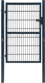 vidaXL Πόρτα Περίφραξης 2D (Μονή) Ανθρακί Γκρι 100x180 εκ.