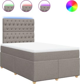 vidaXL Κρεβάτι Boxspring με Στρώμα Taupe 120x190 εκ. Υφασμάτινο