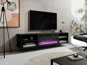 Τραπέζι Tv Charlotte 190, Μαύρο, 180x39x33cm, 35 kg | Epipla1.gr
