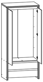 Ντουλάπα Boston E117, Wenge, Άσπρο, 201x90x56cm, 70 kg, Πόρτες ντουλάπας: Με μεντεσέδες | Epipla1.gr