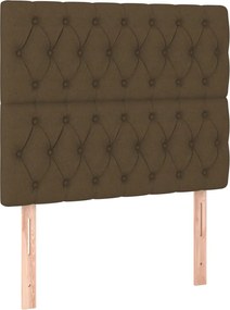 vidaXL Κρεβάτι Boxspring με Στρώμα Σκούρο Καφέ 90x200 εκ. Υφασμάτινο
