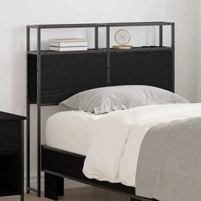 vidaXL Κεφαλάρι Αποθήκης Επιτοίχιο Μαύρη δρυς 90 cm Επεξεργασμένο ξύλο