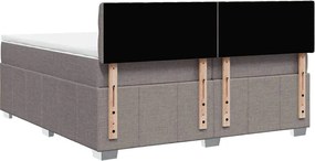 vidaXL Κρεβάτι Boxspring με Στρώμα Taupe 200x200 εκ. Υφασμάτινο