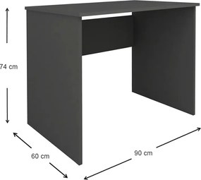 Γραφείο εργασίας Kalen Megapap χρώμα ανθρακί 90x60x74εκ.
