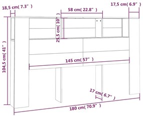 Κεφαλάρι Με Αποθηκευτικό Χώρο Sonoma Δρυς 180x18,5x104,5 εκ. - Καφέ