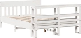 vidaXL Σκελετός Κρεβ. Χωρίς Στρώμα Λευκό 140x200 εκ Μασίφ Πεύκο