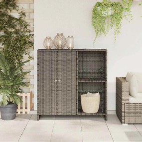vidaXL Ντουλάπι αποθήκευσης με ράφι Γκρι 100 x 36 x 102 εκ Ρατάν