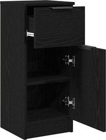 vidaXL Πλαϊνό γραφείο με συρτάρι 2 pcs Μαύρη Οξυά 30 x 30 x 70 εκ.