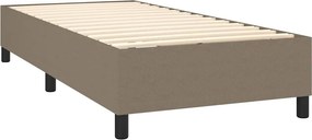 vidaXL Κρεβάτι Boxspring με Στρώμα &amp; LED Taupe 90x190 εκ. Υφασμάτινο