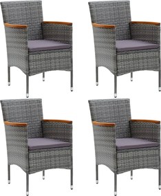 vidaXL Σετ Τραπεζαρίας Κήπου 7 Τεμαχίων Γκρι