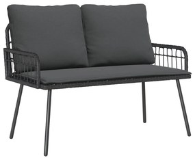 Παγκάκι κήπου με μαξιλάρι Ανθρακί 114 x 64 x 90 εκ. Ατσάλι