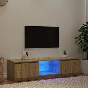 vidaXL Έπιπλο Τηλεόρασης με LED Καπνιστή Δρυς 140x40x36 εκ.